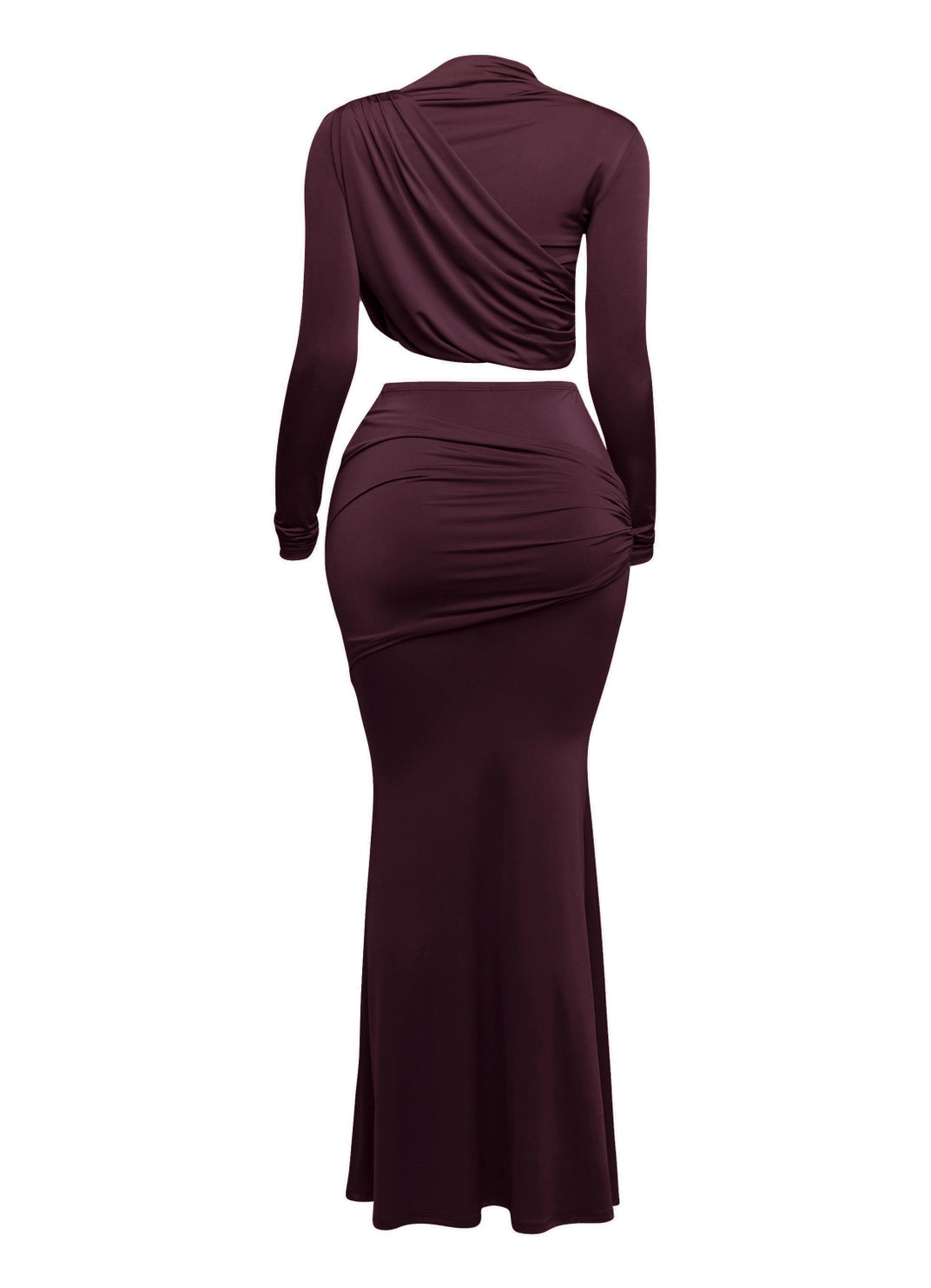 “Wine” Long sleeve Skirt Set